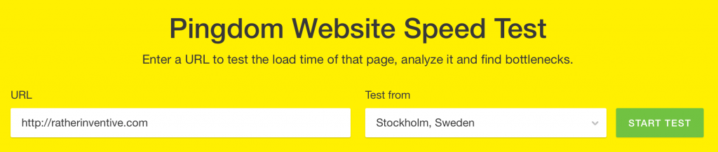 Pingdom speed test tool