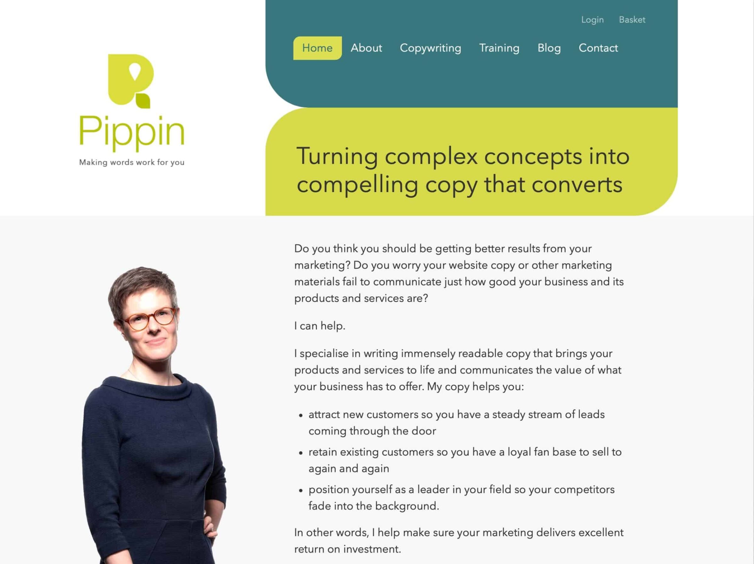 Pippin Copywriting website hellopippin.co.uk