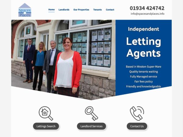 Spaces and Places letting agent website spacesandplaces.info